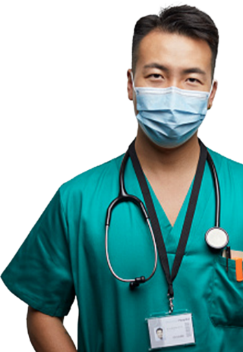 Healthcare professional with mask